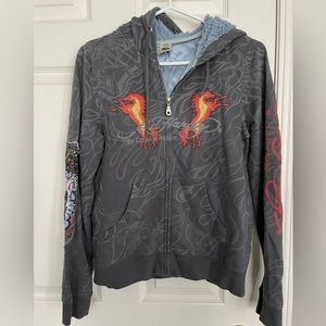 Women’s Ed Hardy zip up size M